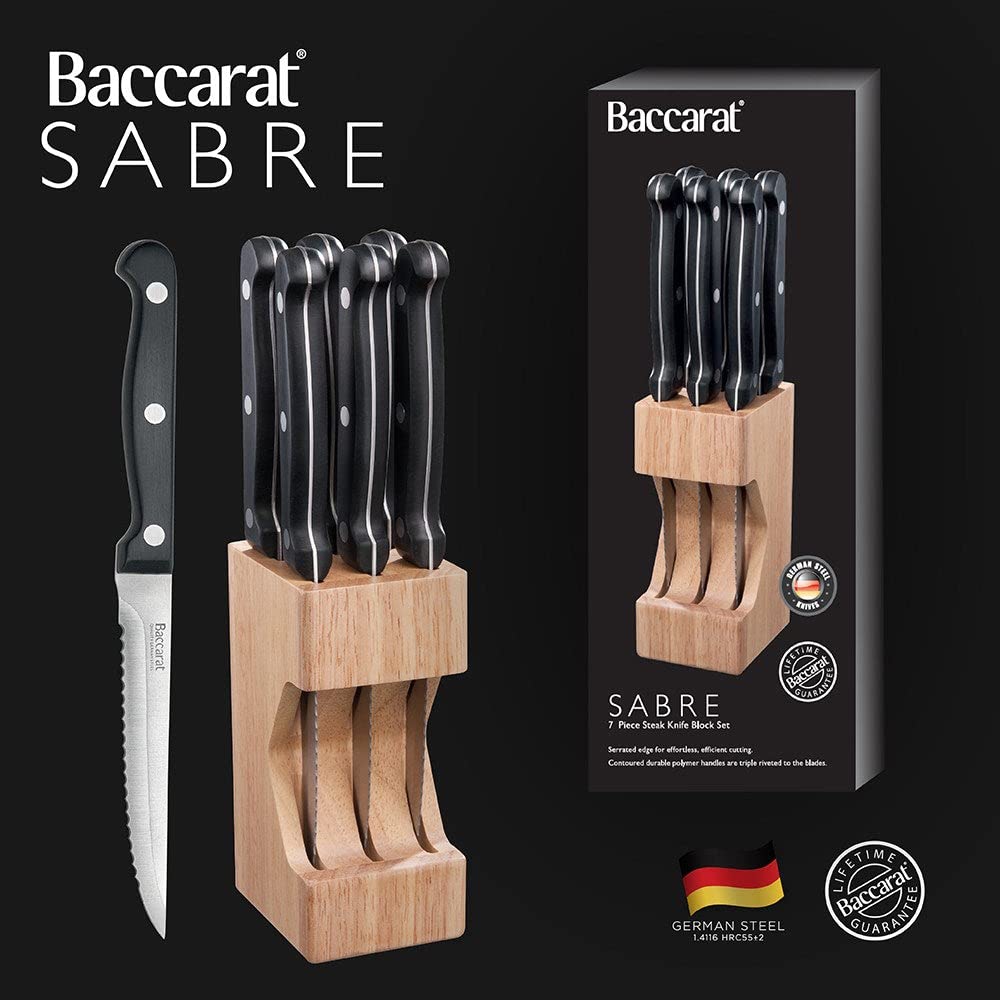 Sabre 7 Piece Steak Knife Block Set Baccarat: Block Sets: Amazon